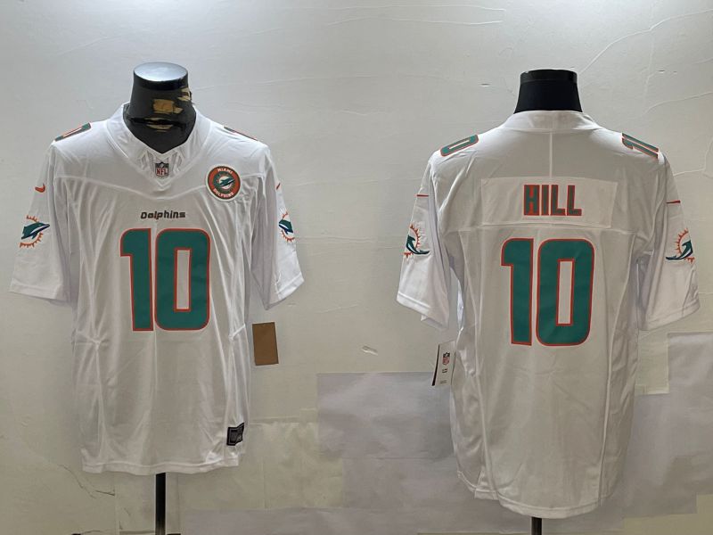 Men Miami Dolphins #10 Hill White Three generation 2024 Nike Limited NFL Jersey style 2->philadelphia eagles->NFL Jersey